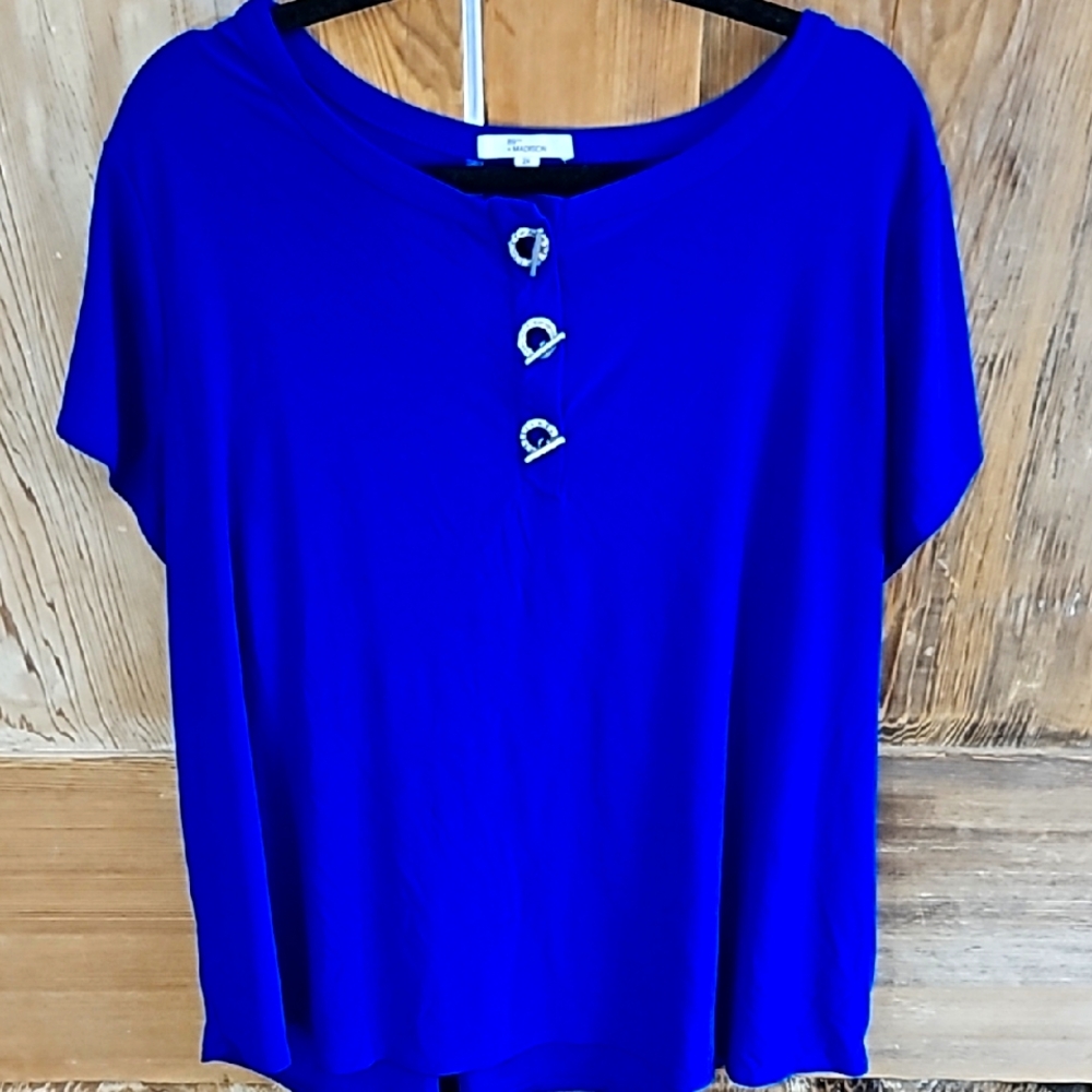Blue Button-Detail Women's Top